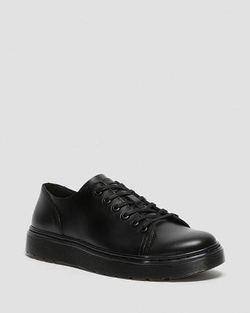 Black Men's Dr Martens Dante Brando Leather Oxfords Shoes | CA 616XYU